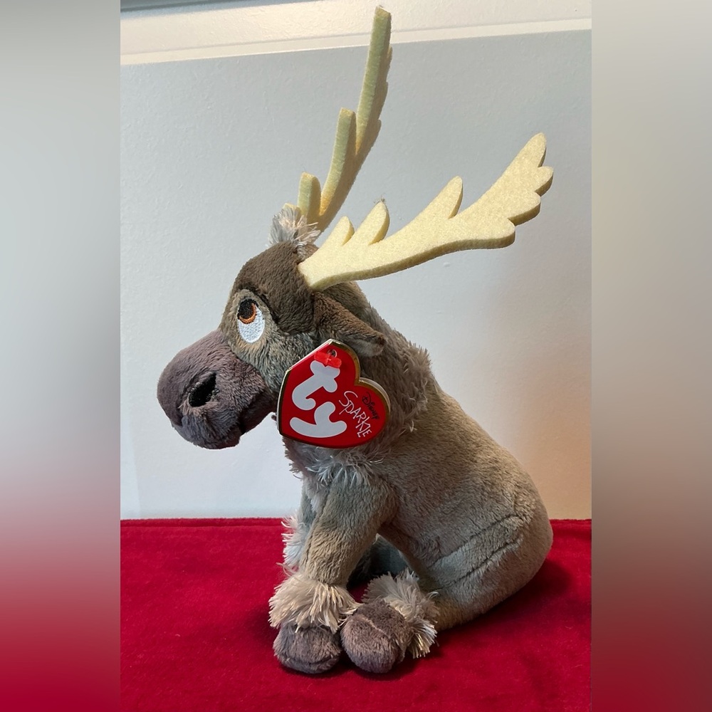 Disney Frozen. Plush Sparkle Sven Reindeer Ty Beanie Baby w/Tags Disney Sparkle